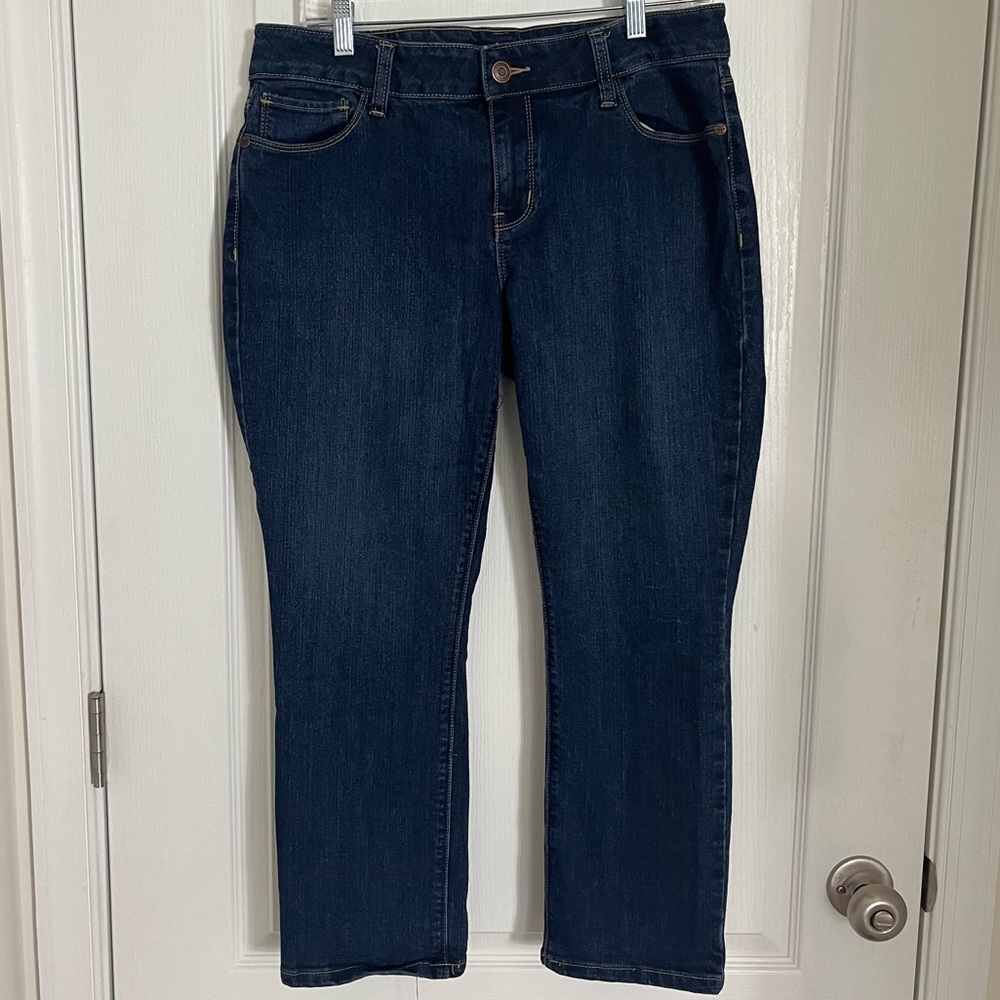 DB ESTABLISHED 1962 Dress Barn Dark Wash blue denim jeans size 10 stretch